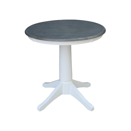 International Concepts Round 30 in Rd Top Ped Table, Dining Ht, White/Heather Gray, 30 W, 30 L, 29.9 in H, Wood K05-30RT-27B